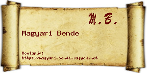 Magyari Bende névjegykártya
